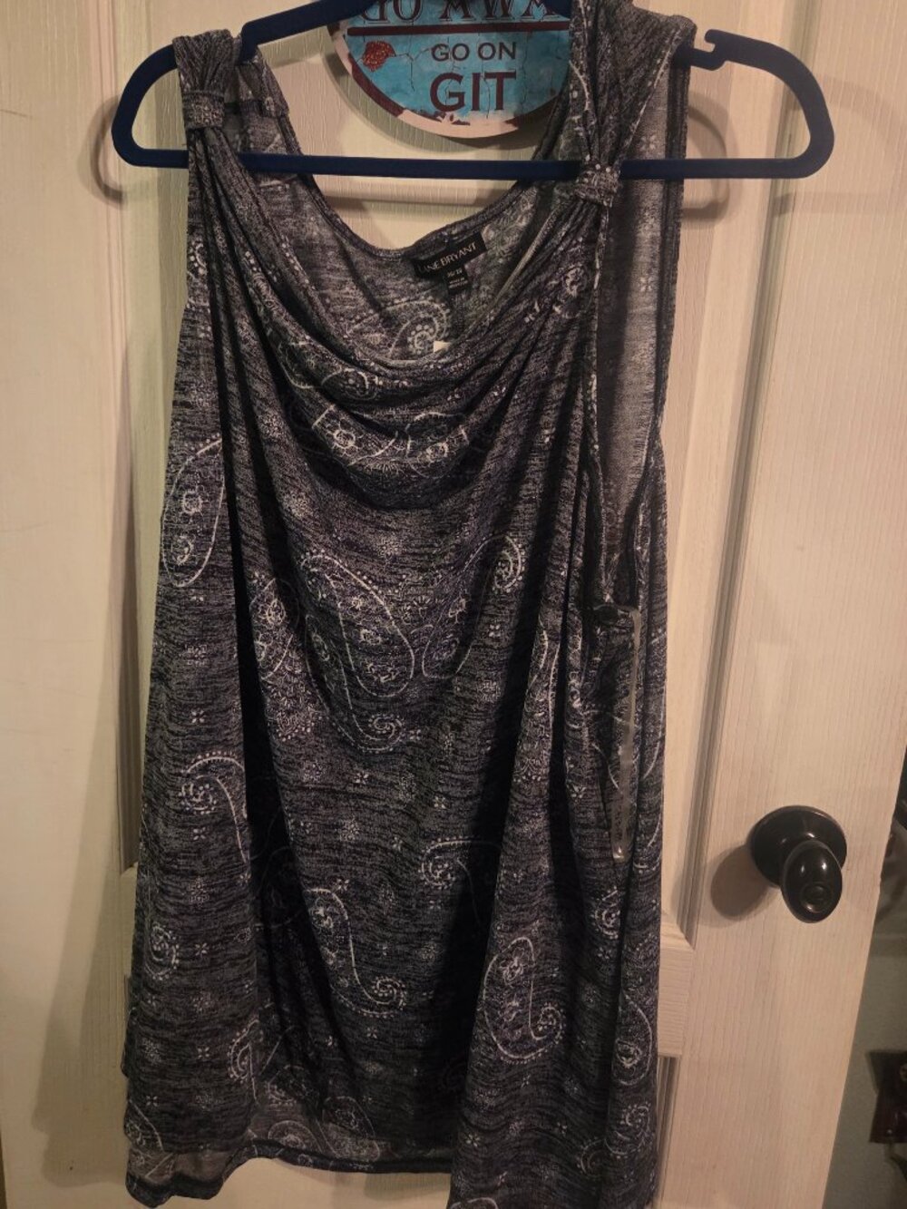 Lane Bryant Paisley Navy Tank Top Plus Size 26/28